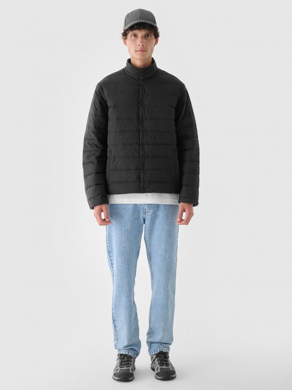 Męska kurtka zimowa z puchem naturalnym Outhorn OTHWAW24TDJAM634 - czarna