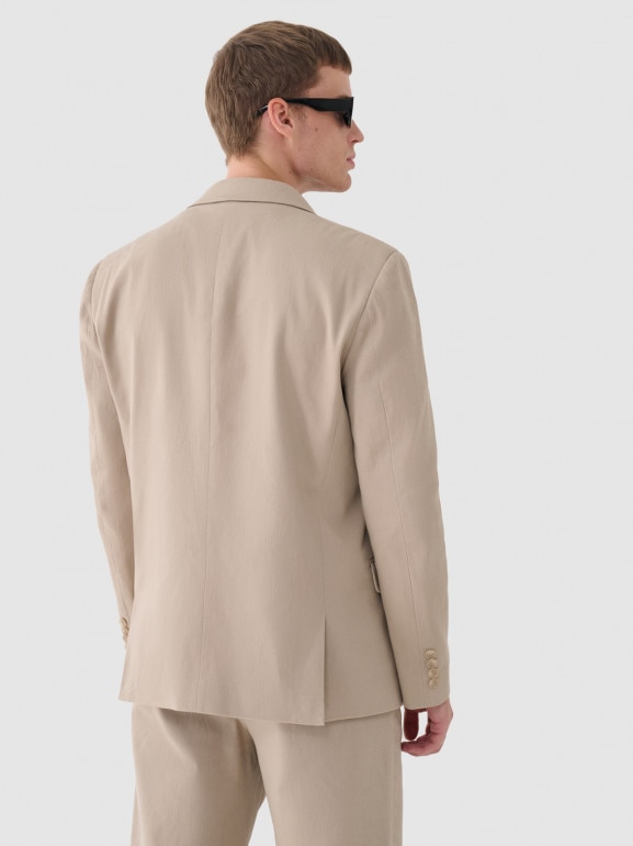 Męska marynarka Outhorn OTHWAW24TJACM238 - beżowa