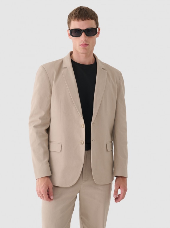 Męska marynarka Outhorn OTHWAW24TJACM238 - beżowa