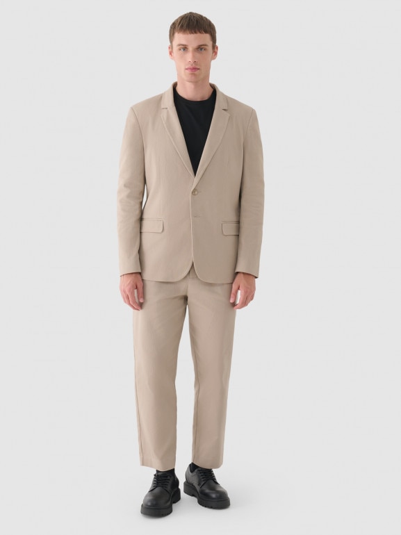 Męska marynarka Outhorn OTHWAW24TJACM238 - beżowa