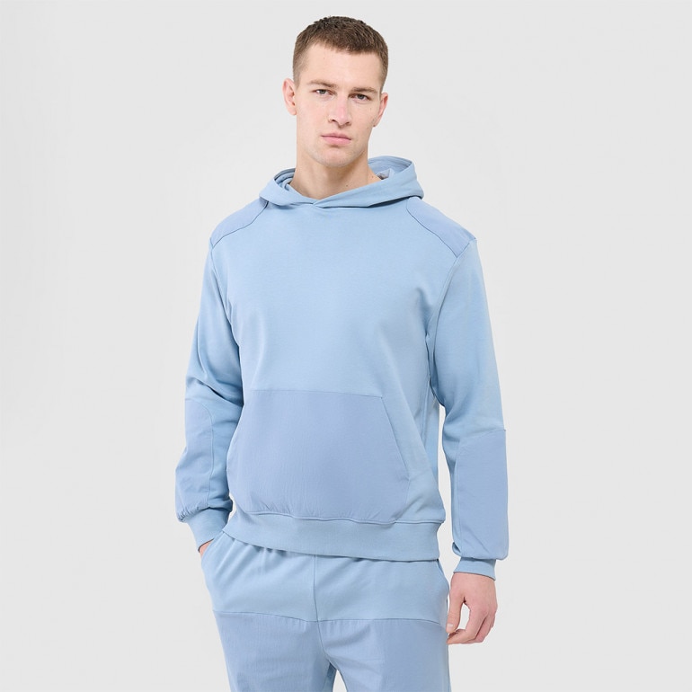 Męska bluza dresowa nierozpinana z kapturem Outhorn OTHWAW24TSWSM1917 - niebieska