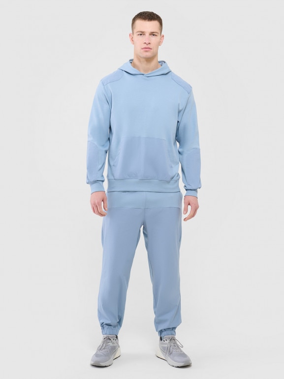 Męska bluza dresowa nierozpinana z kapturem Outhorn OTHWAW24TSWSM1917 - niebieska