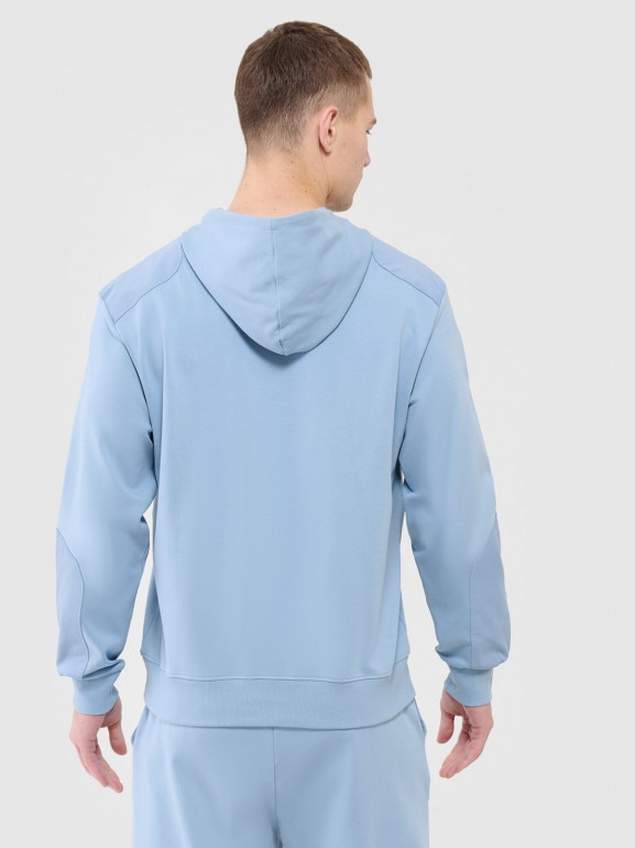 Męska bluza dresowa nierozpinana z kapturem Outhorn OTHWAW24TSWSM1917 - niebieska