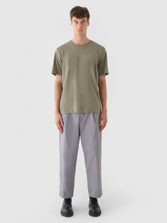 Męski t-shirt basic Outhorn OTHWAW24TTSHM2155 - khaki