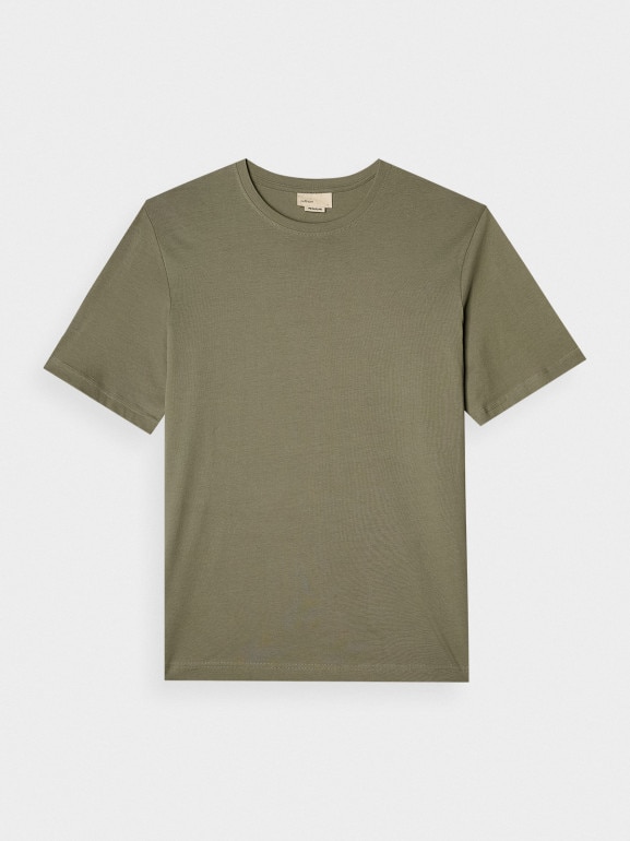 Męski t-shirt basic Outhorn OTHWAW24TTSHM2155 - khaki