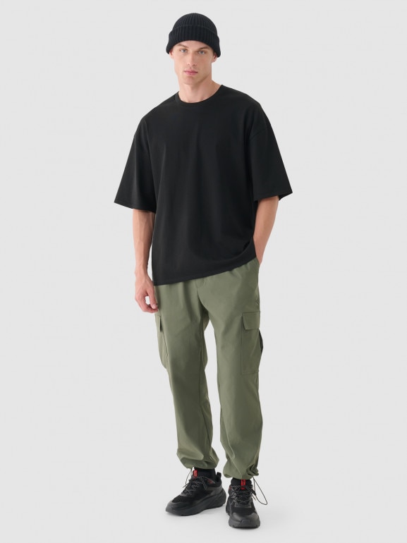 Męski t-shirt basic Outhorn OTHWAW24TTSHM2365 - czarny