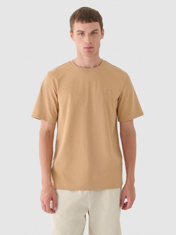 Męski t-shirt basic Outhorn OTHWAW24TTSHM2434 - brązowy