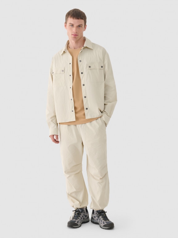 Męski t-shirt basic Outhorn OTHWAW24TTSHM2434 - brązowy