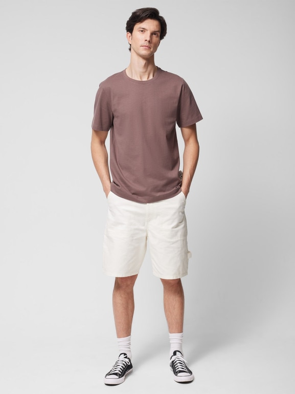 Męskie spodenki jeansowe Outhorn OTHWSS24TSHOM403 - białe