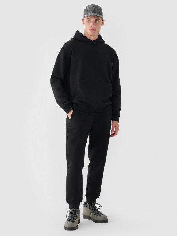 Męska bluza dresowa nierozpinana z kapturem Outhorn OTHWAW24TSWSM1695 - czarna