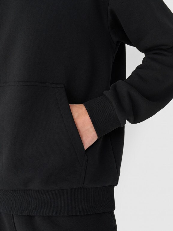 Męska bluza dresowa nierozpinana z kapturem Outhorn OTHWAW24TSWSM1695 - czarna