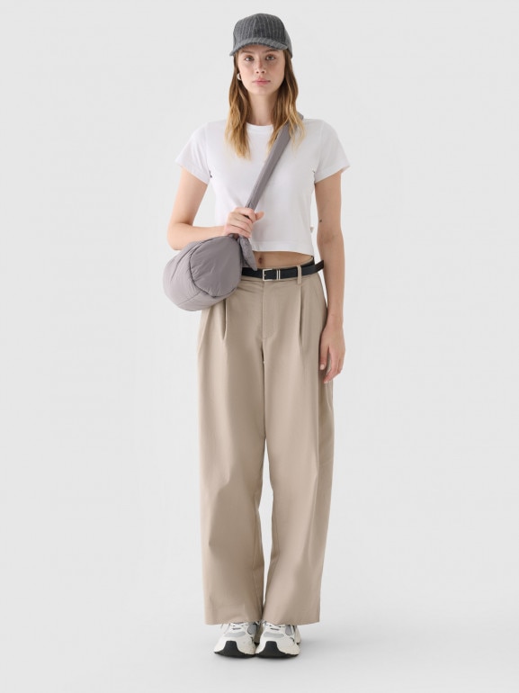 Damski t-shirt basic Outhorn OTHWAW24TTSHF2137 - biały