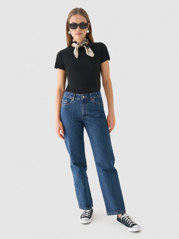 Damski t-shirt basic Outhorn OTHWAW24TTSHF2137 - czarny