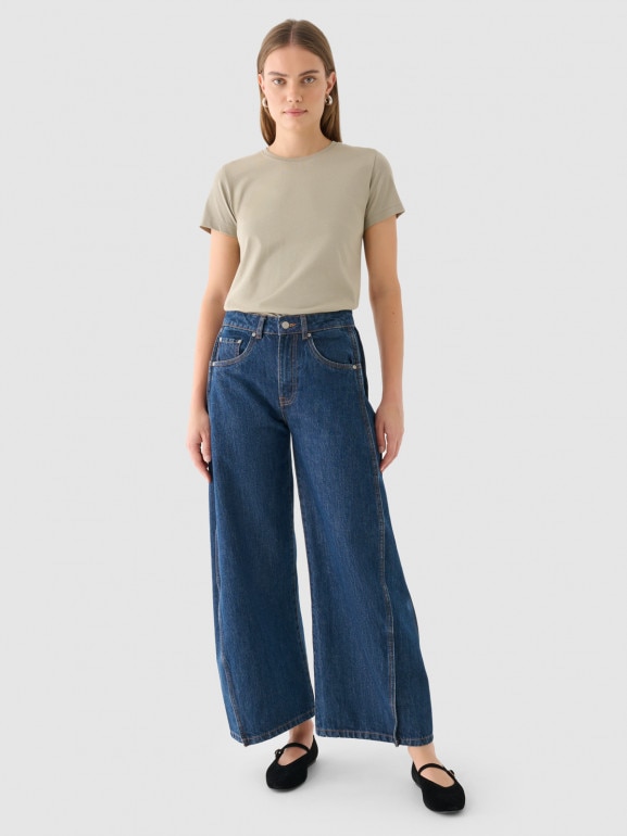 Damski t-shirt basic Outhorn OTHWAW24TTSHF2137 - szary