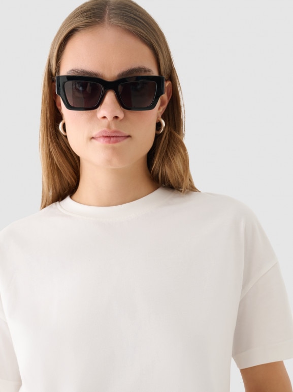 Damski t-shirt basic Outhorn OTHWAW24TTSHF2140 - biały