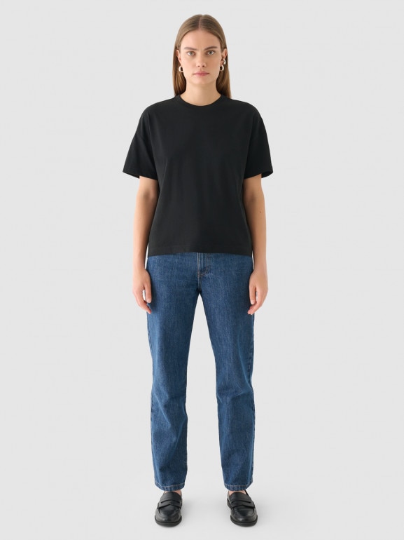 Damski t-shirt basic Outhorn OTHWAW24TTSHF2140 - czarny