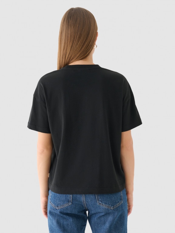 Damski t-shirt basic Outhorn OTHWAW24TTSHF2140 - czarny