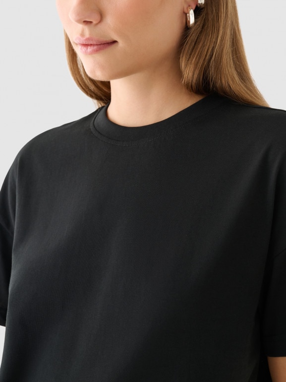 Damski t-shirt basic Outhorn OTHWAW24TTSHF2140 - czarny