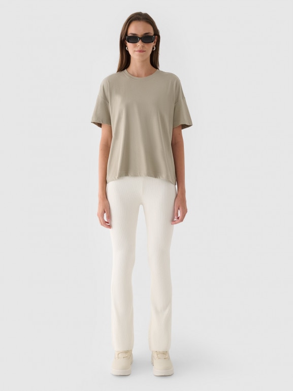 Damski t-shirt basic Outhorn OTHWAW24TTSHF2140 - szary