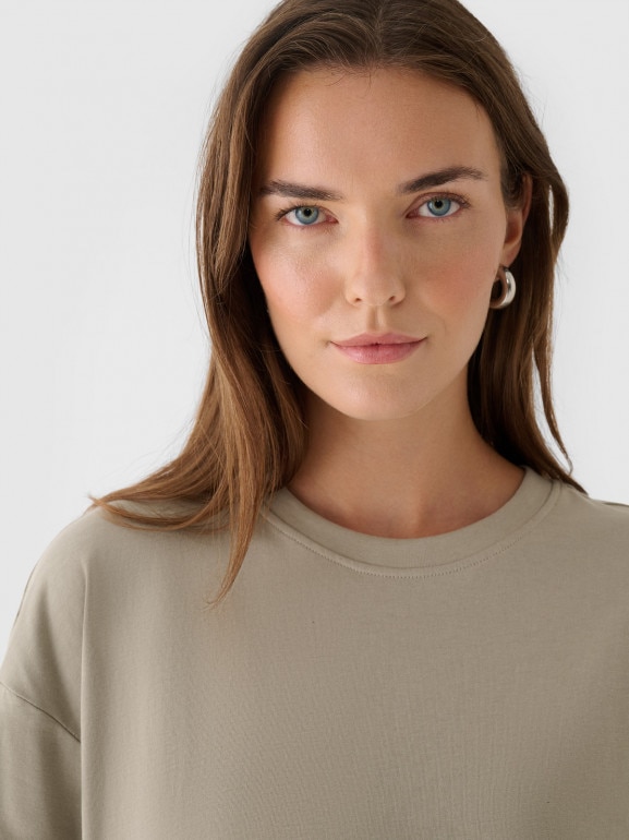 Damski t-shirt basic Outhorn OTHWAW24TTSHF2140 - szary