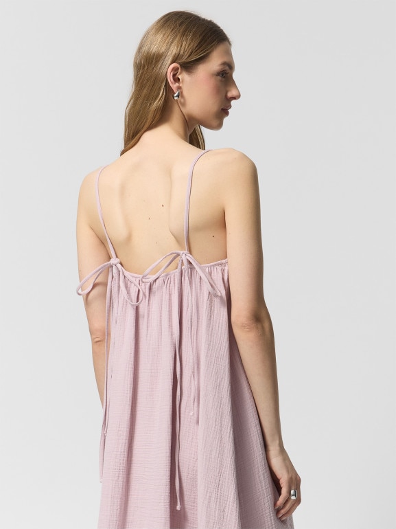 Damska sukienka na ramiączkach Outhorn OTHWSS24TDREF144 - różowa