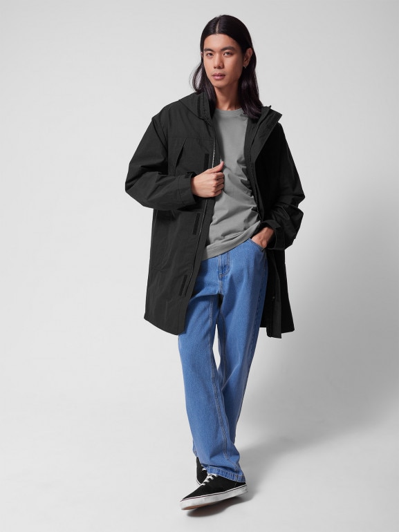 Męska kurtka parka przejściowa Outhorn OTHWSS24TJACM205 - czarna