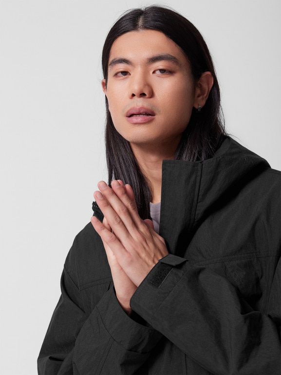 Męska kurtka parka przejściowa Outhorn OTHWSS24TJACM205 - czarna