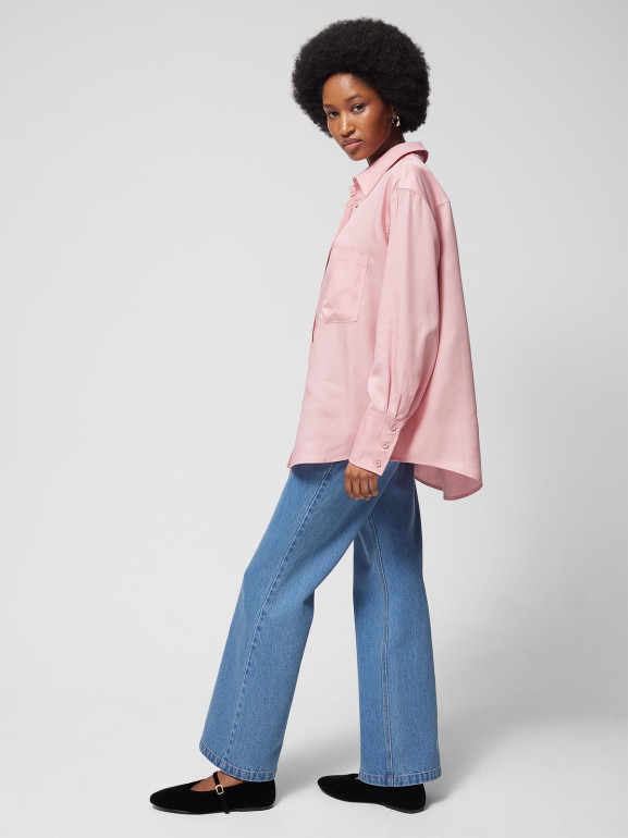 Damska koszula oversize Outhorn OTHWSS24TSHIF038 - różowa