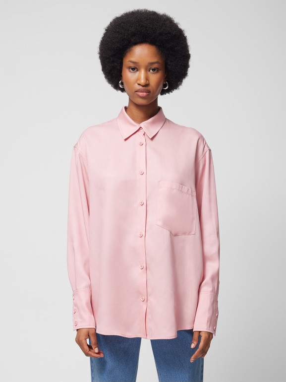 Damska koszula oversize Outhorn OTHWSS24TSHIF038 - różowa