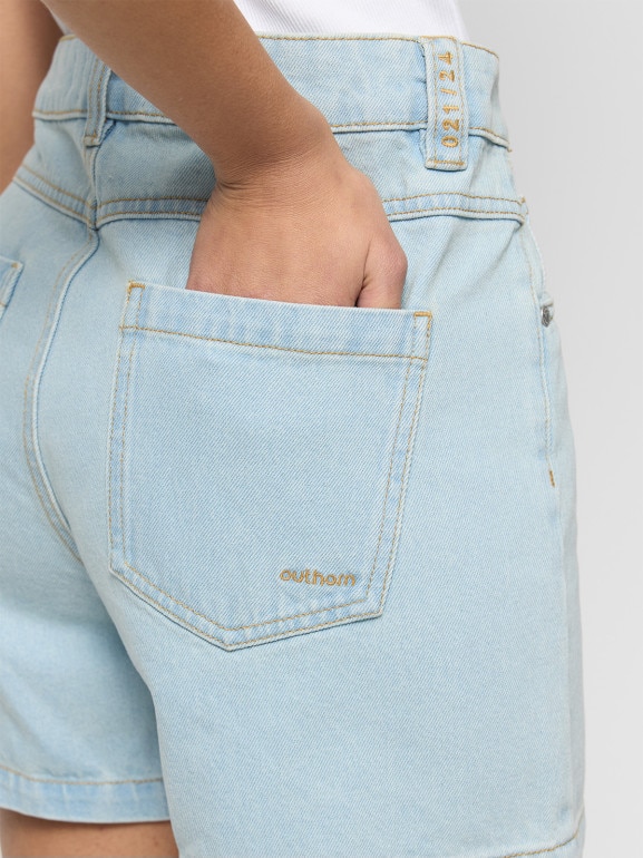 Damskie spodenki jeansowe Outhorn OTHWSS24TSHOF399 - niebieskie