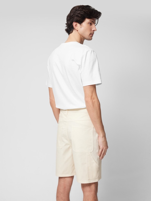 Męskie spodenki jeansowe Outhorn OTHWSS24TSHOM403 - beżowe