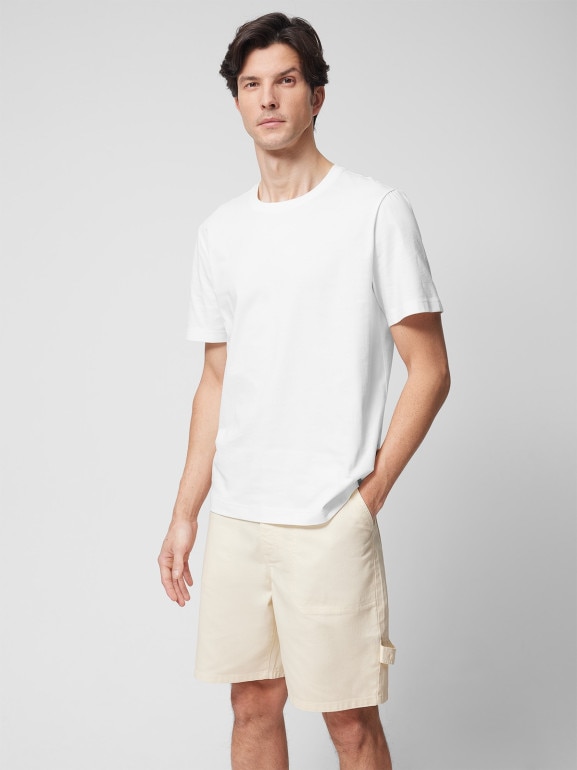 Męskie spodenki jeansowe Outhorn OTHWSS24TSHOM403 - beżowe