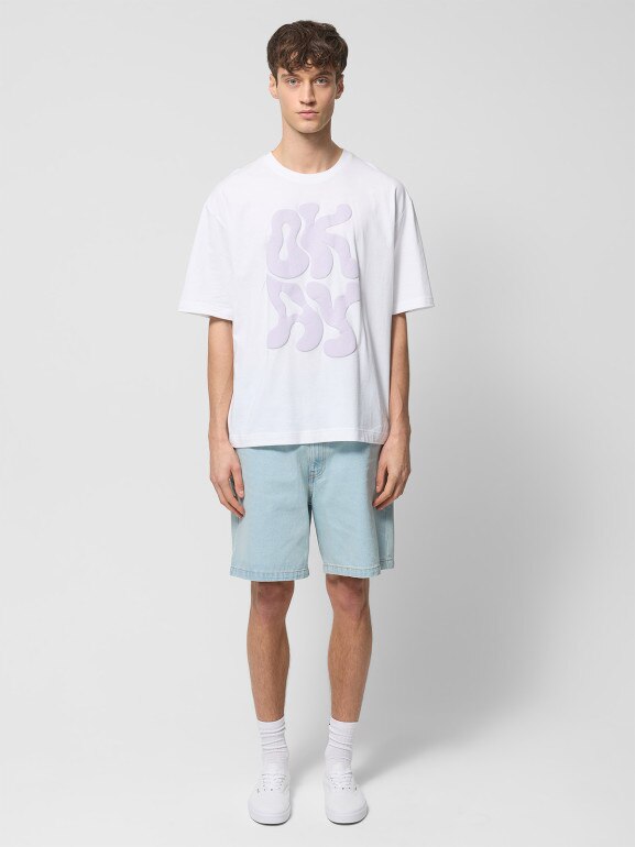 Męskie spodenki jeansowe Outhorn OTHWSS24TSHOM404 - niebieskie