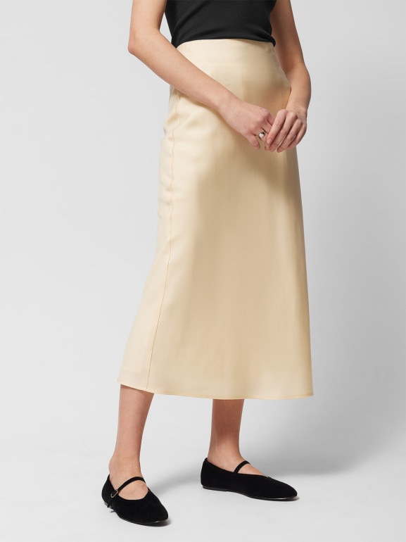 Damska spódnica midi Outhorn OTHWSS24TSKIF039 - żółta