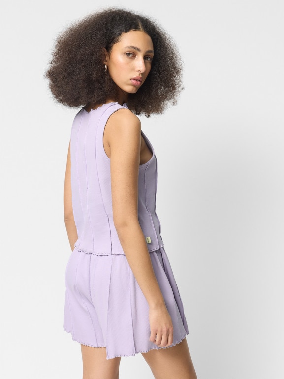 Damski top Outhorn OTHWSS24TSLEF088 - fioletowy