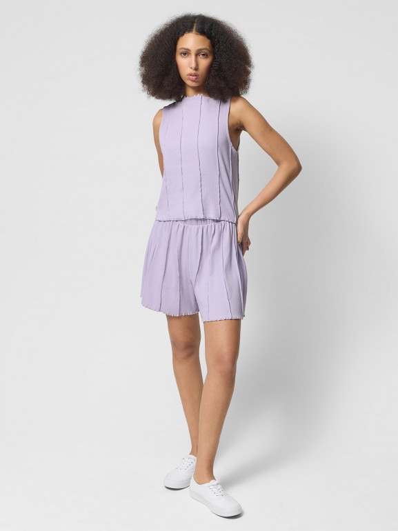 Damski top Outhorn OTHWSS24TSLEF088 - fioletowy