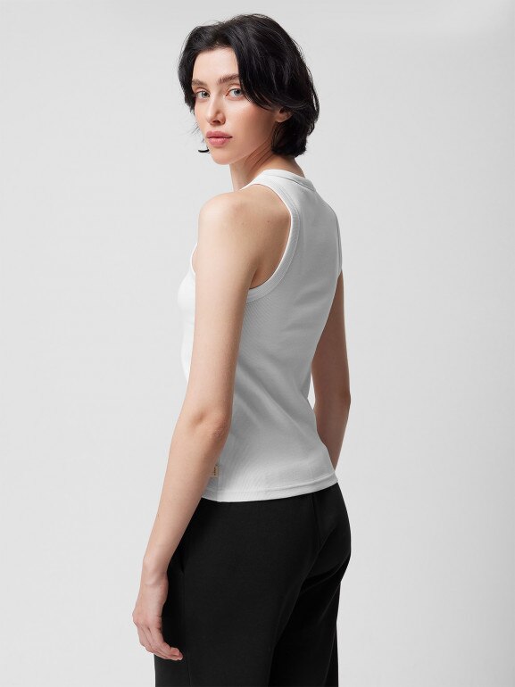 Damski top Outhorn OTHWSS24TSLEF129 - biały