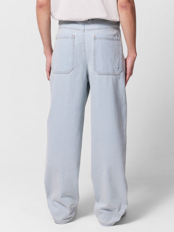 Męskie jeansy baggy Outhorn OTHWSS24TTROM633 - niebieskie