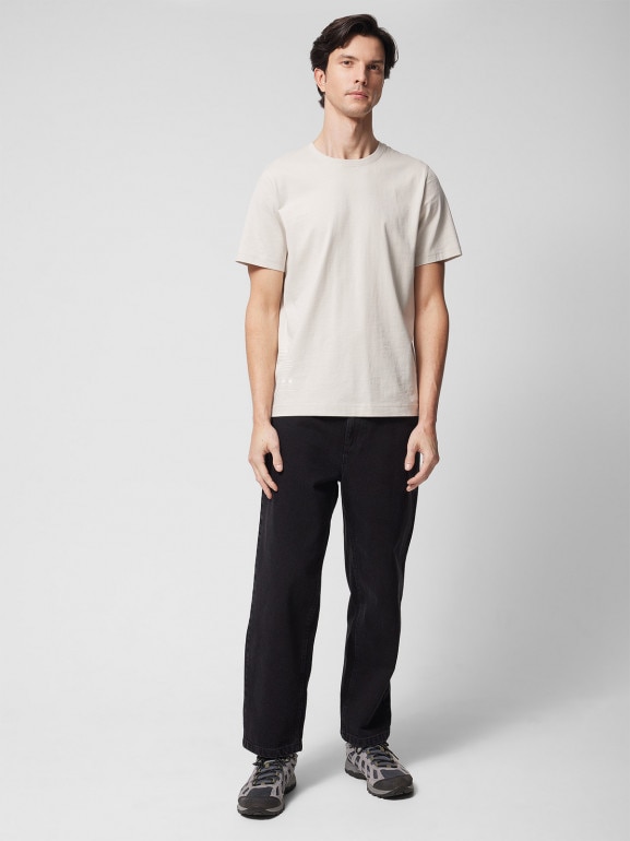 Męskie jeansy carrot Outhorn OTHWSS24TTROM635 - czarne