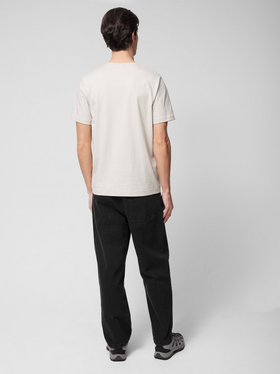 Męskie jeansy carrot Outhorn OTHWSS24TTROM635 - czarne