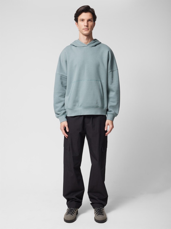 Męskie spodnie cargo Outhorn OTHWSS24TTROM637 - czarne