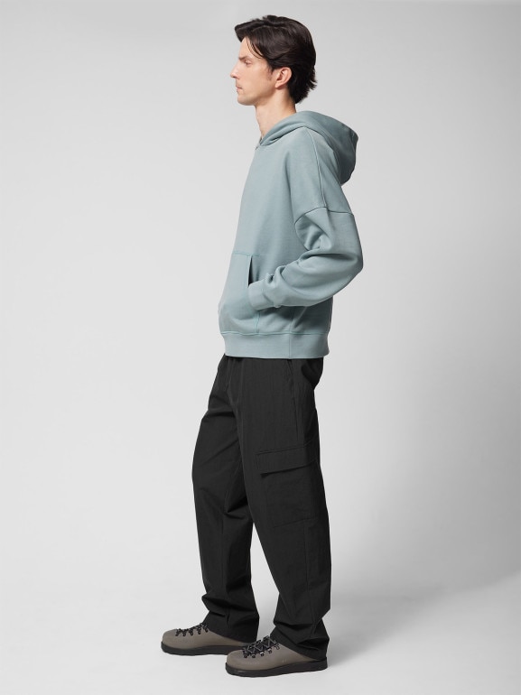 Męskie spodnie cargo Outhorn OTHWSS24TTROM637 - czarne