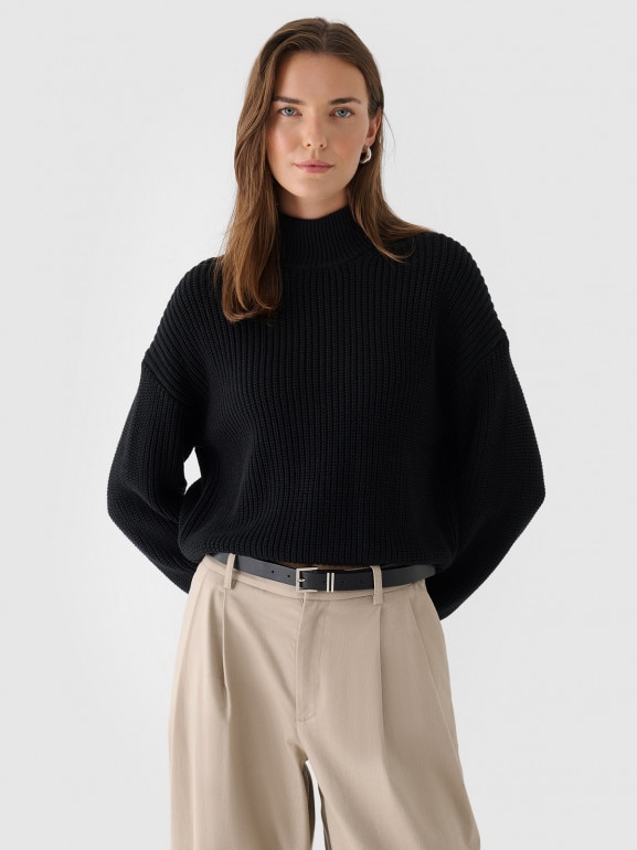 Damski sweter Outhorn OTHWAW24TSWEF089 - czarny