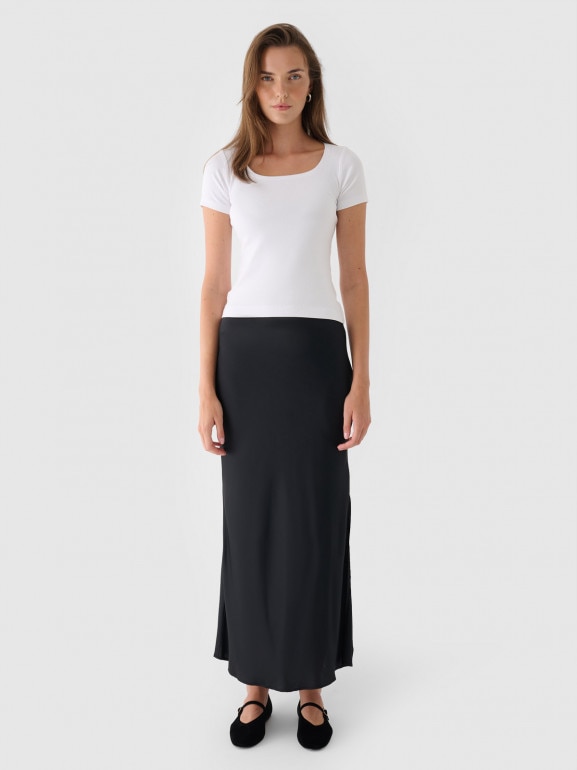 Damski t-shirt basic Outhorn OTHWAW24TTSHF2370 - biały