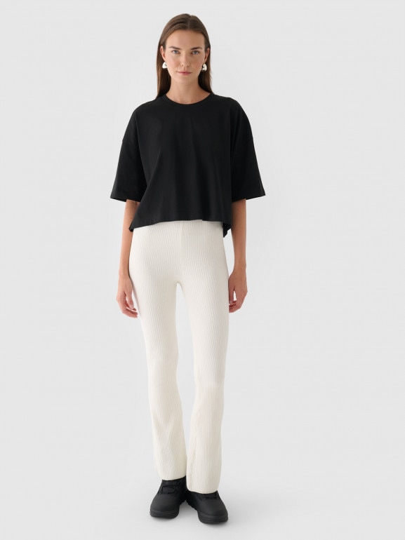 Damski t-shirt basic Outhorn OTHWAW24TTSHF1754 - czarny