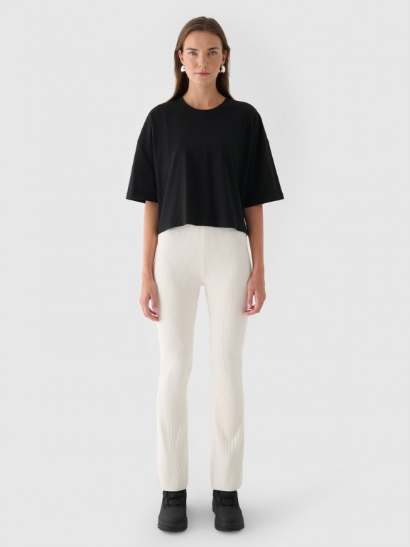 Damski t-shirt basic Outhorn OTHWAW24TTSHF1754 - czarny