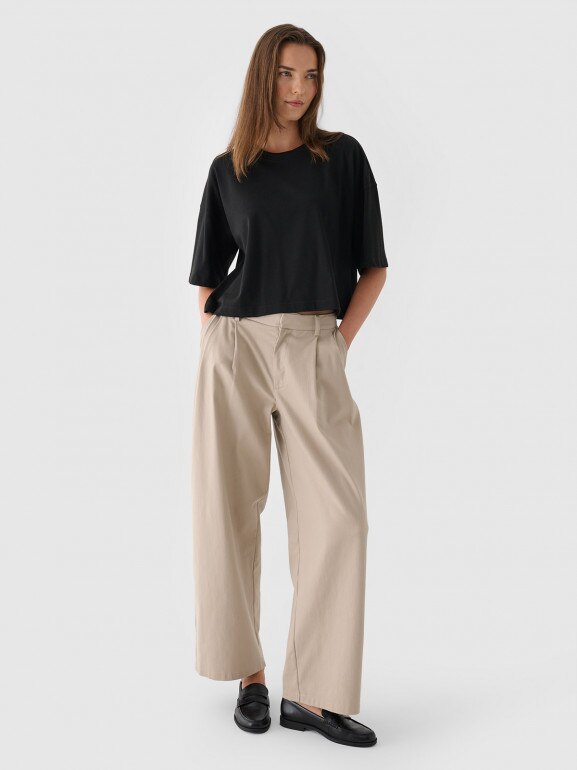 Damski t-shirt oversize Outhorn OTHWAW24TTSHF2341 - czarny