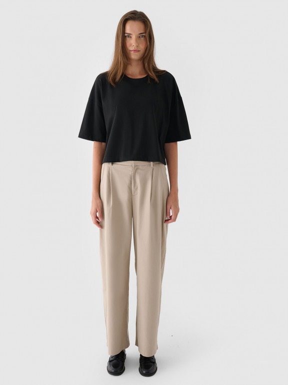 Damski t-shirt oversize Outhorn OTHWAW24TTSHF2341 - czarny