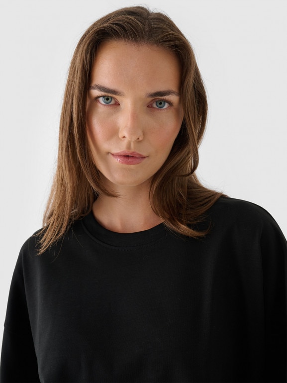 Damski t-shirt oversize Outhorn OTHWAW24TTSHF2341 - czarny