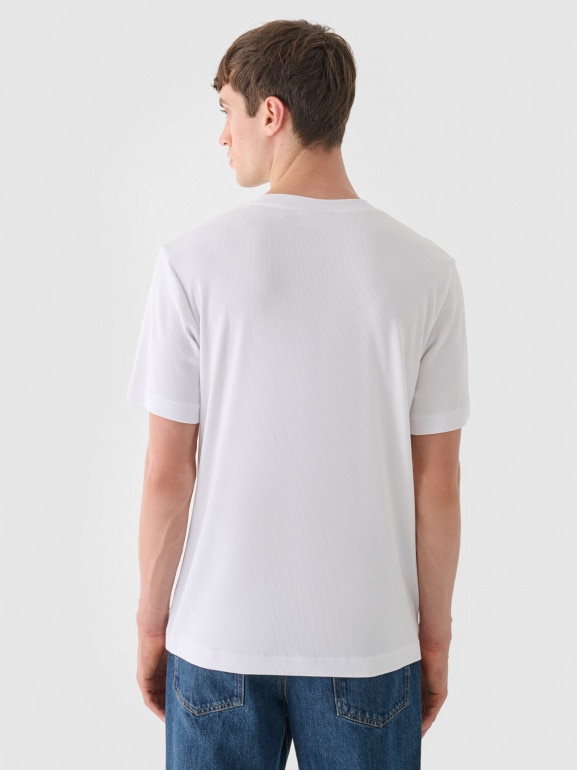 Męski t-shirt basic Outhorn OTHWAW24TTSHM2368 - biały